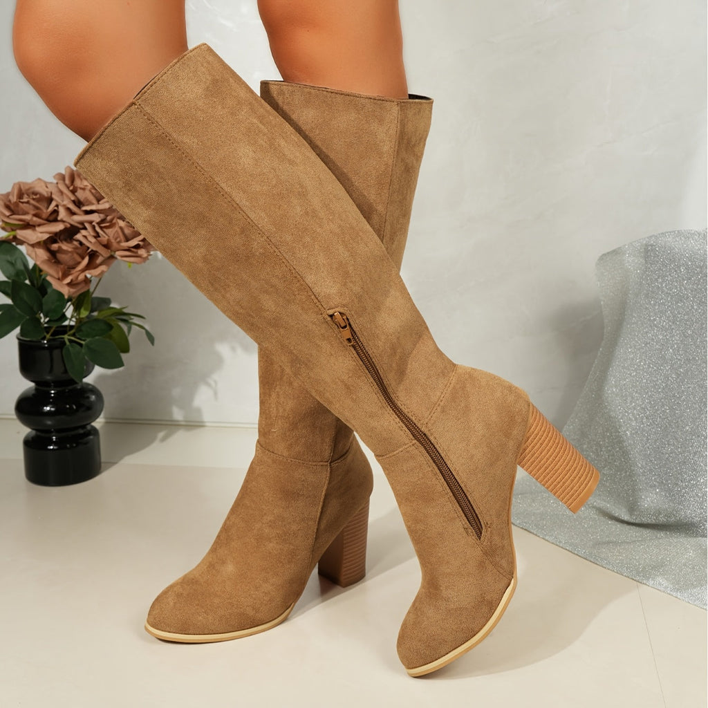 Nadira | Women's Knee High Block Heel Boots oaklynwear