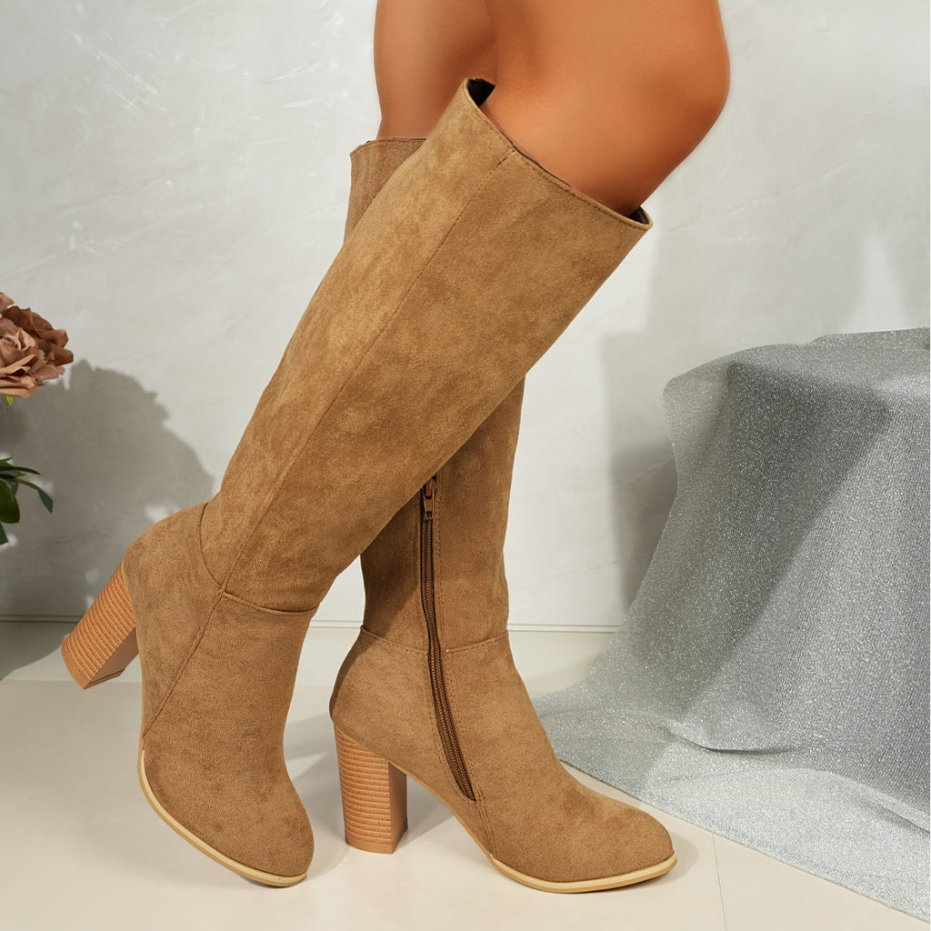 Nadira | Women's Knee High Block Heel Boots oaklynwear