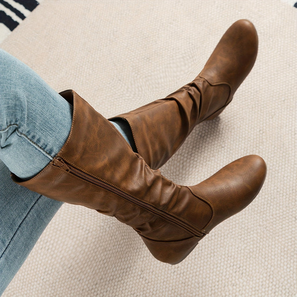 Valdis | Women's Knee High Boots in Brown oaklynwear