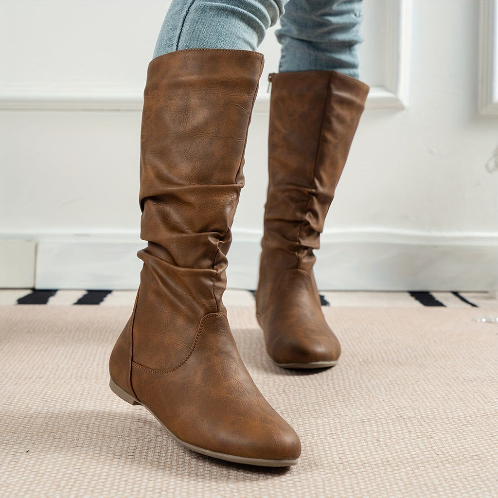 Valdis | Women's Knee High Boots in Brown oaklynwear