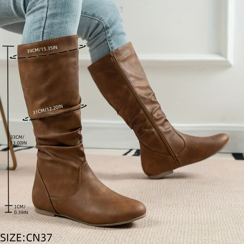 Valdis | Women's Knee High Boots in Brown oaklynwear