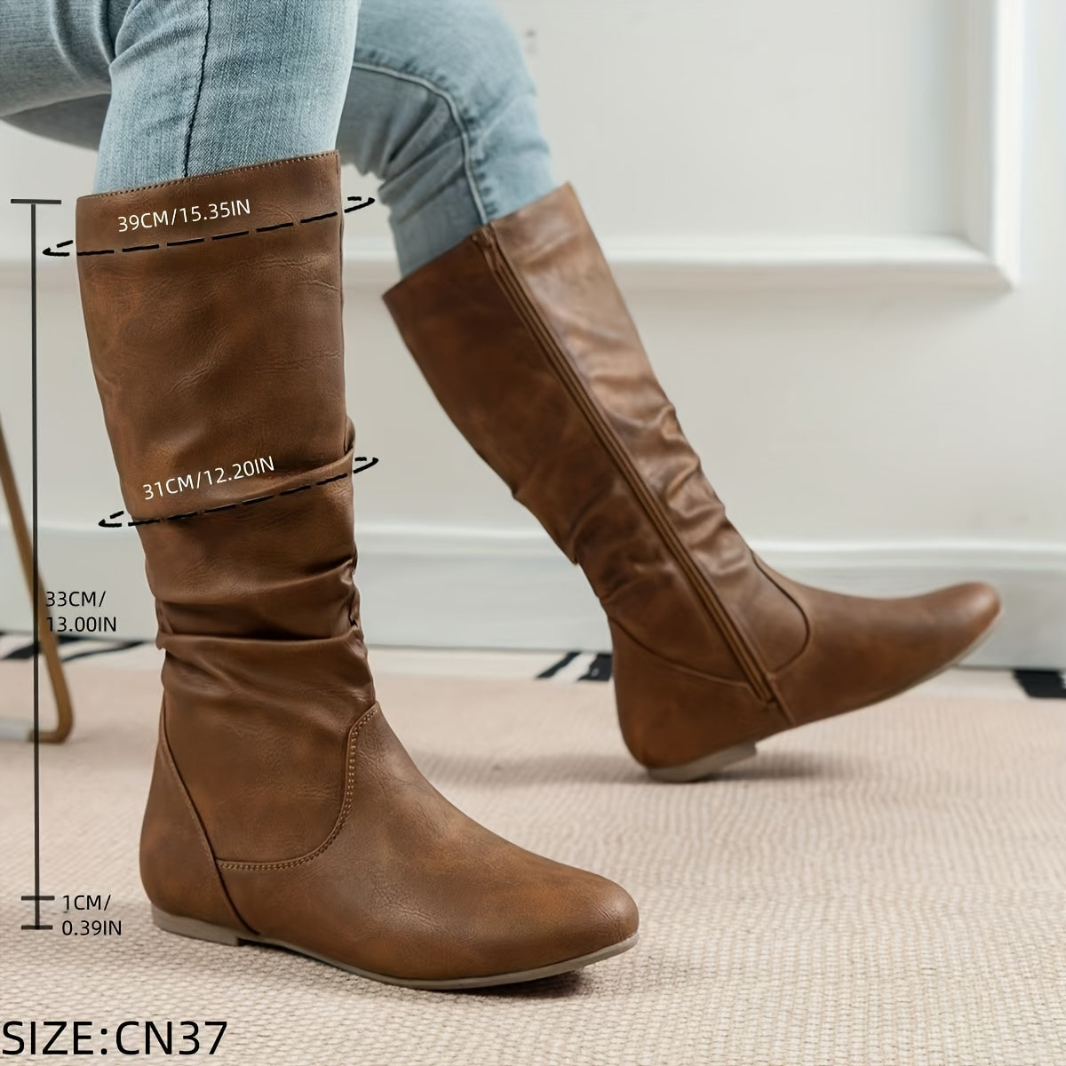 Valdis | Women's Knee High Boots in Brown oaklynwear