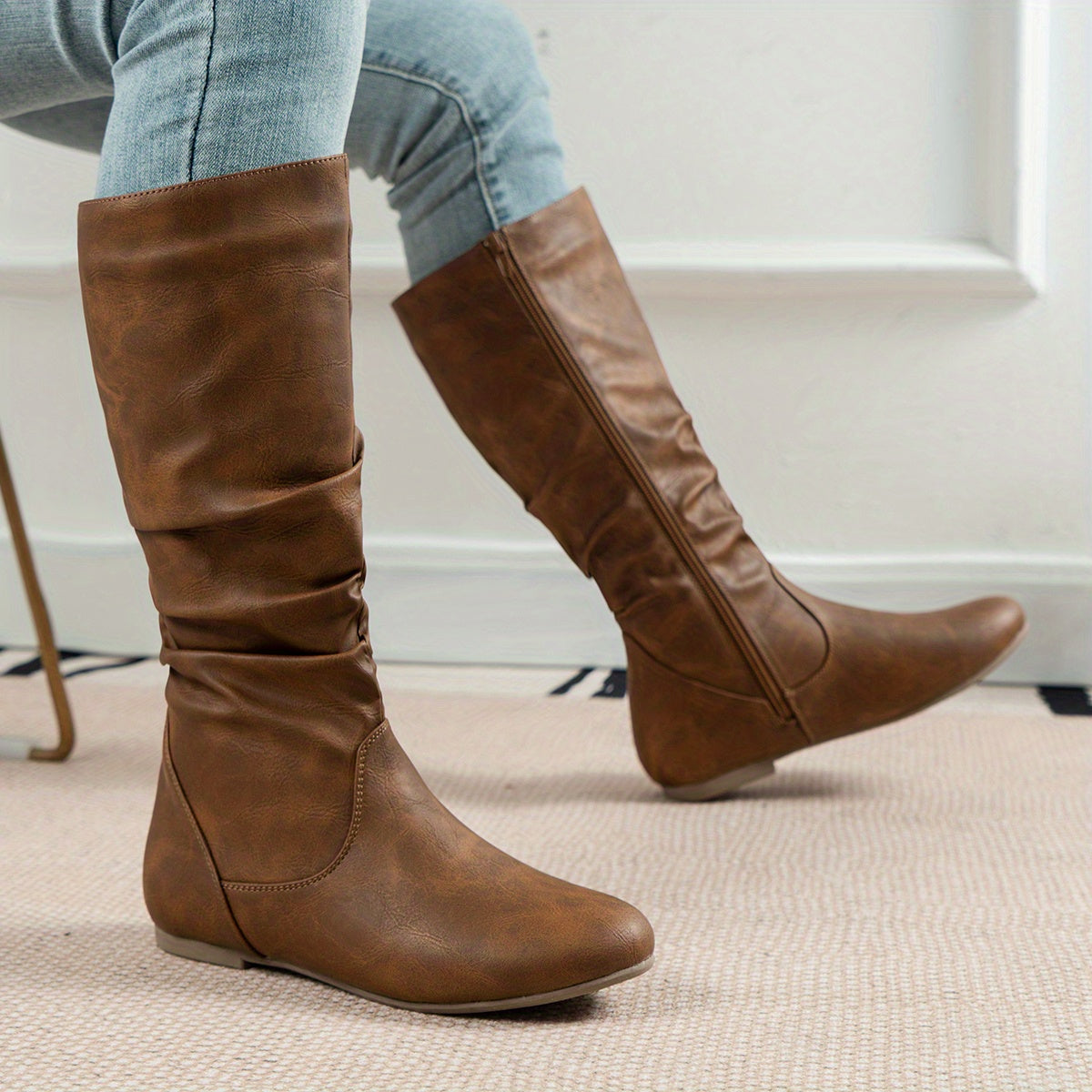 Valdis | Women's Knee High Boots in Brown oaklynwear