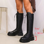 Ianthe | Women's Knee High Lace-Up Platform Boots oaklynwear
