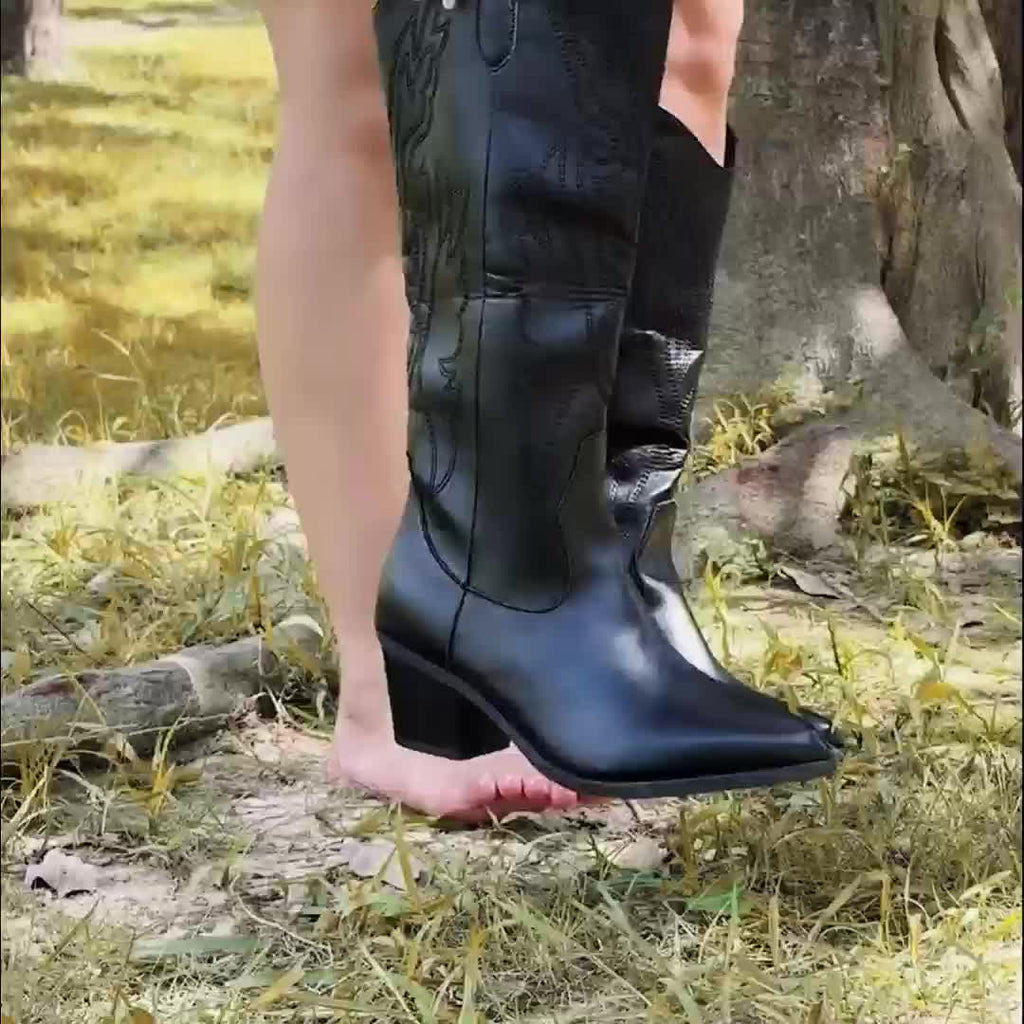 Fenella | Women's Wide Calf Western Cowboy Boots oaklynwear