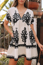 Willa | Vintage Print Boho Mini Dress oaklynwear