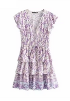 Boho Mini Dress Lilac oaklynwear