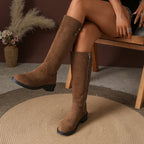 Halcyon | Women's Knee High Boots with Gold Button Detail oaklynwear