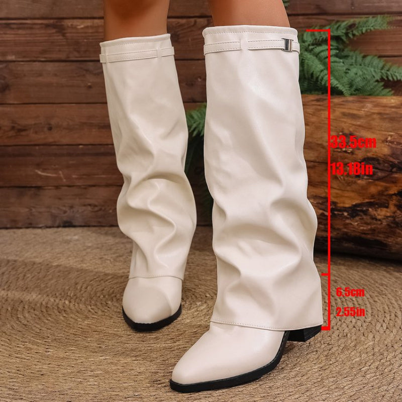 Odette | Women's Knee-High Slouch Boots Pointed Toe oaklynwear
