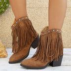 Calista | Women's Wide Calf Western Fringe Cowboy Boots oaklynwear