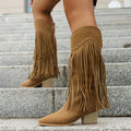 Calista | Women's Wide Calf Western Fringe Cowboy Boots oaklynwear