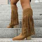 Calista | Women's Wide Calf Western Fringe Cowboy Boots oaklynwear