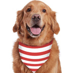 Family in matching red and white striped Christmas pajamas with gray cuffs - view 9