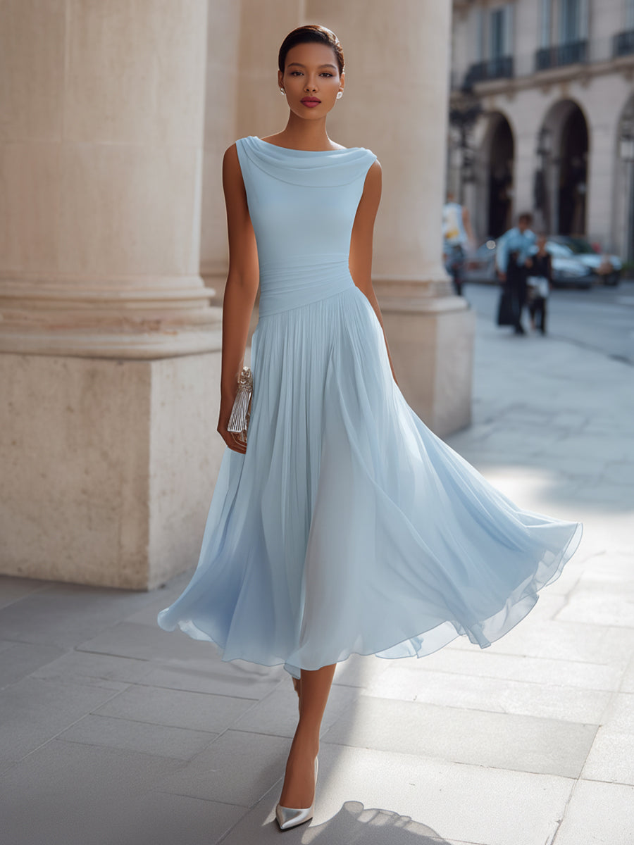Isabelle | Women's Pleated Midi Dress oaklynwear