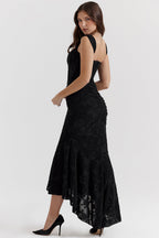 Corset bodycon maxi dress with ruched waist and mermaid high-low hem - view 2