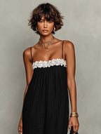 Vivienne | Women's Minimalist Linen-Blend Lace-Paneled Strapless oaklynwear