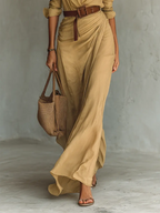 Helena | Ladies Lapel Single Breasted Long Sleeve Belted Maxi Dress oaklynwear