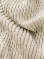 Ribbed knit long sleeve midi dress with half-turtleneck V-neck collar - view 11