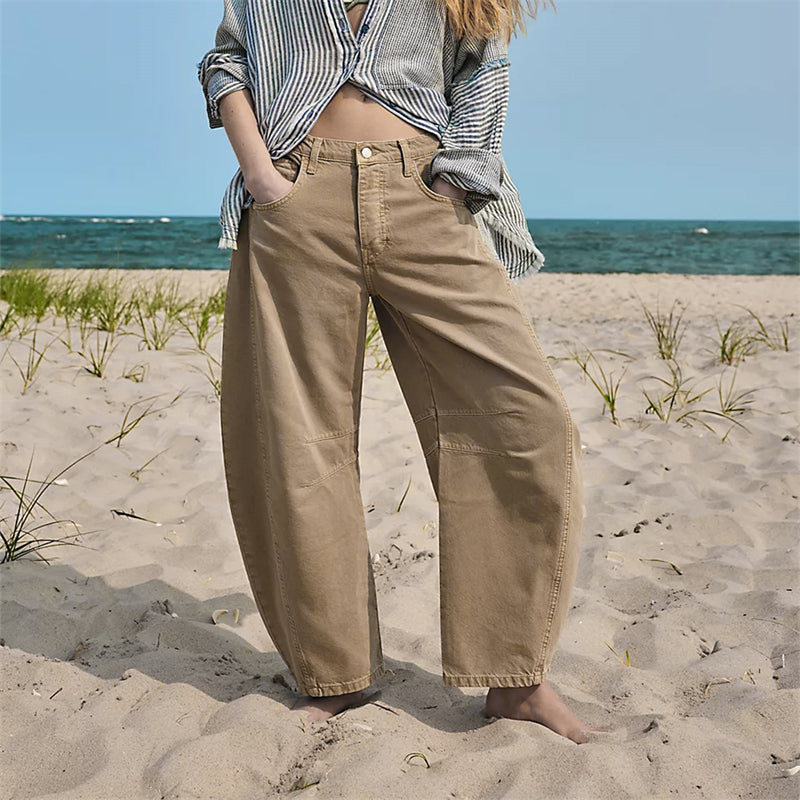 Barrel | Women's High Waist Barrel Leg Jeans Relaxed Fit Denim oaklynwear