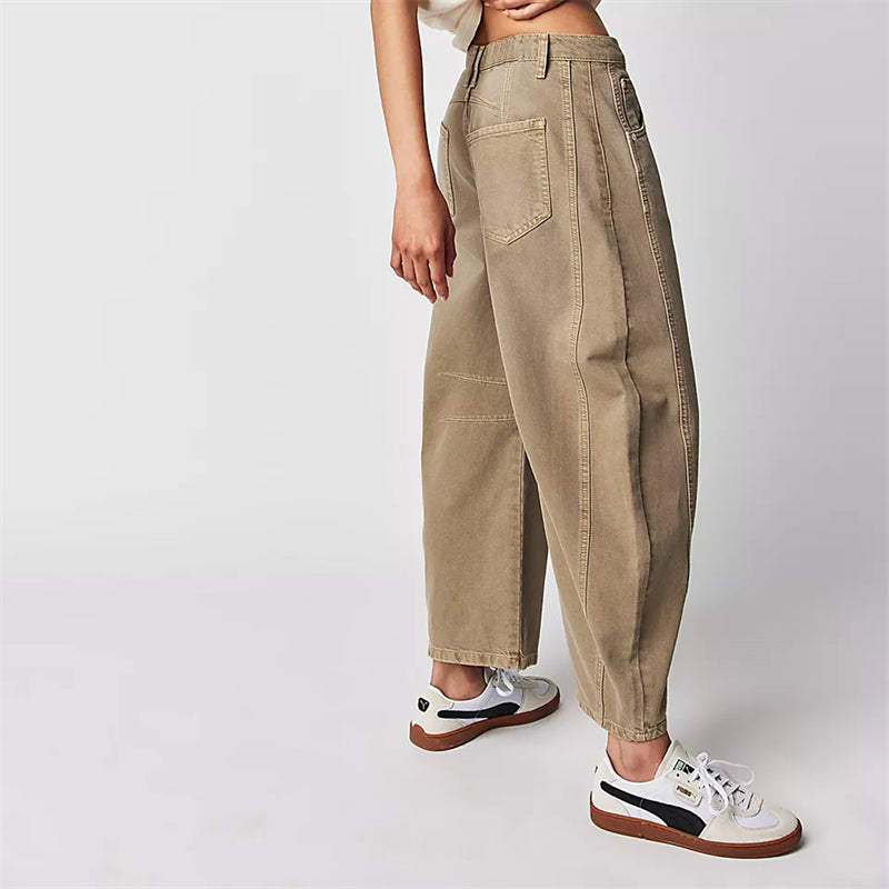 Barrel | Women's High Waist Barrel Leg Jeans Relaxed Fit Denim oaklynwear