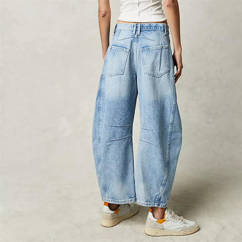 Barrel | Women's High Waist Barrel Leg Jeans Relaxed Fit Denim oaklynwear