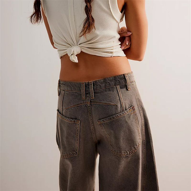 Barrel | Women's High Waist Barrel Leg Jeans Relaxed Fit Denim oaklynwear