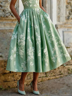 Rosanna | Women's Floral Linen Midi Dress oaklynwear