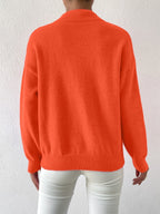 Women's relaxed mock neck sweater with dropped shoulders and ribbed cuffs - view 39