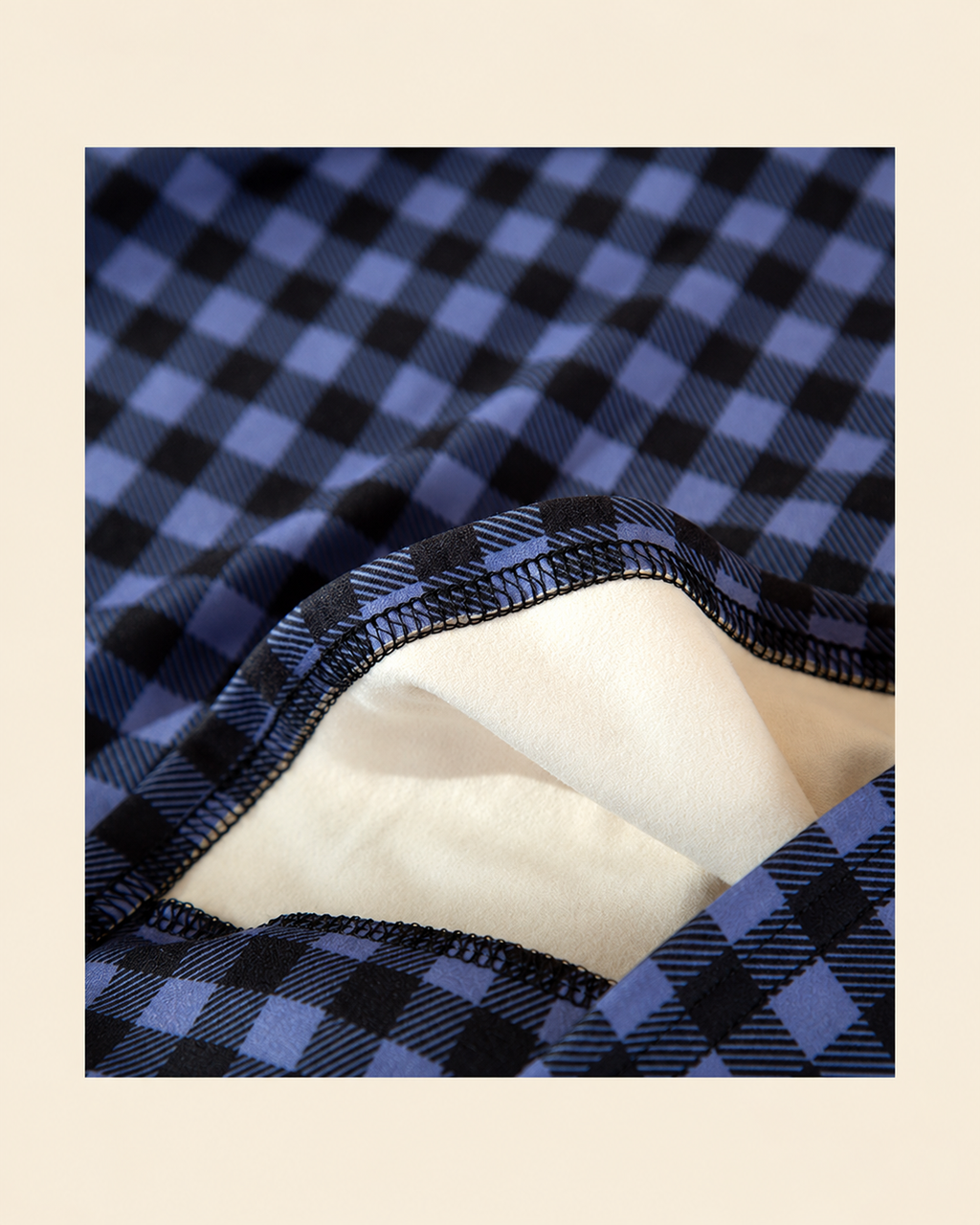 Ellis blue and black plaid matching pajama set with embroidered dog pocket - view 11