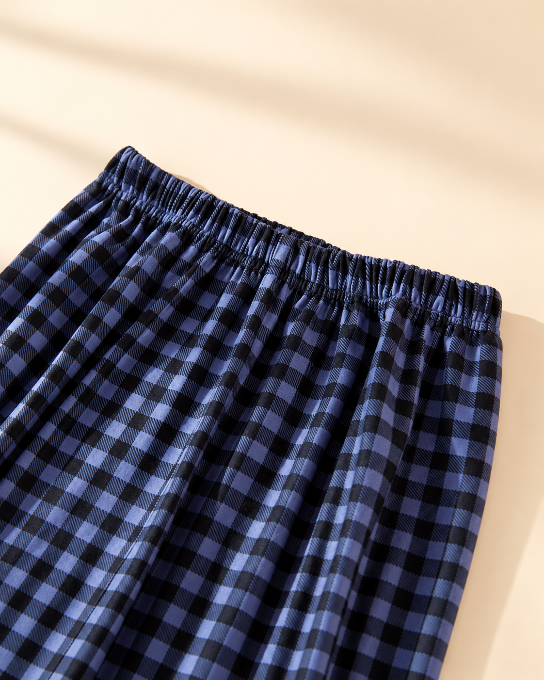 Ellis blue and black plaid matching pajama set with embroidered dog pocket - view 12
