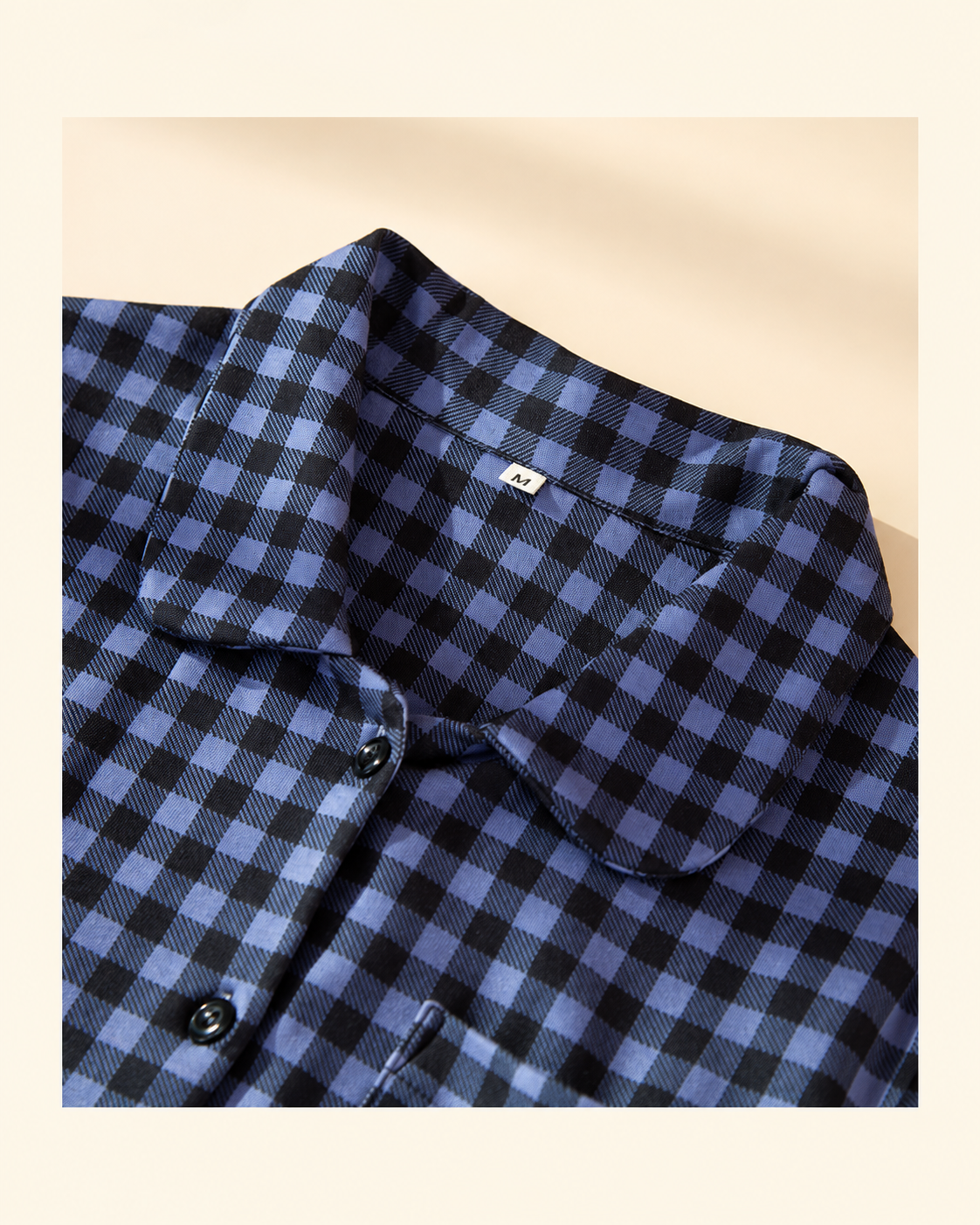 Ellis blue and black plaid matching pajama set with embroidered dog pocket - view 13