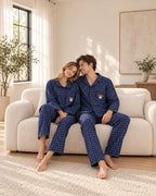 Ellis blue and black plaid matching pajama set with embroidered dog pocket - view 4