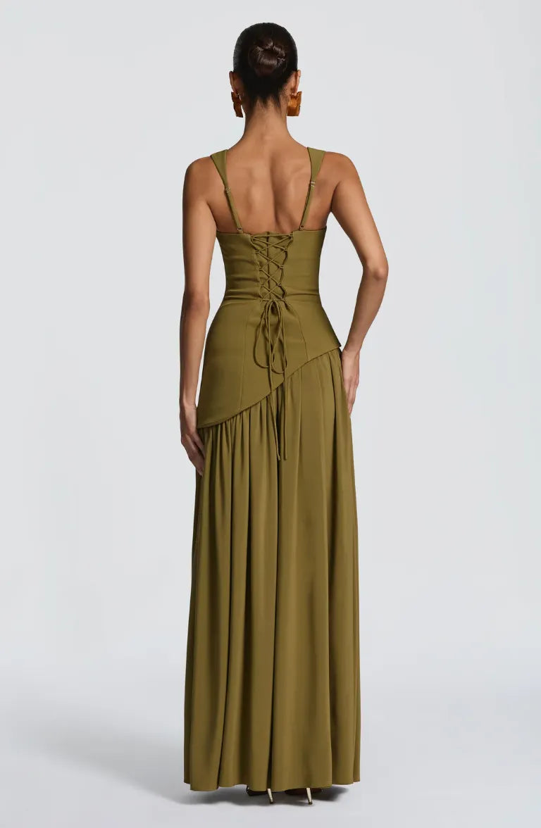 Women's A-Line Sleeveless Midi Dress for Wedding Guests oaklynwear