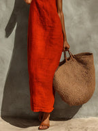 Ruby | Women's Red Cotton Dress With Spaghetti Straps & Square Neck oaklynwear