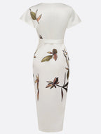 Vivienne | Printed Tie Waist Midi Dress oaklynwear