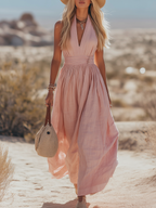 Calista | Boho Linen Halter Dress oaklynwear