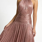 Donna | Women's Pleated Halter Maxi Dress oaklynwear