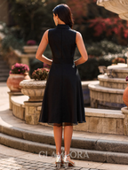 Grace | Chiffon A-Line Tea Length Dress oaklynwear