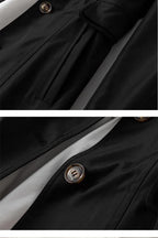 Women's fitted single-breasted trench coat with puff shoulders and notched lapels - view 2