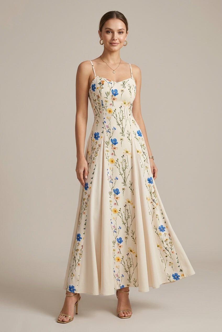 Jade | Floral Sweetheart A-Line Maxi Dress oaklynwear