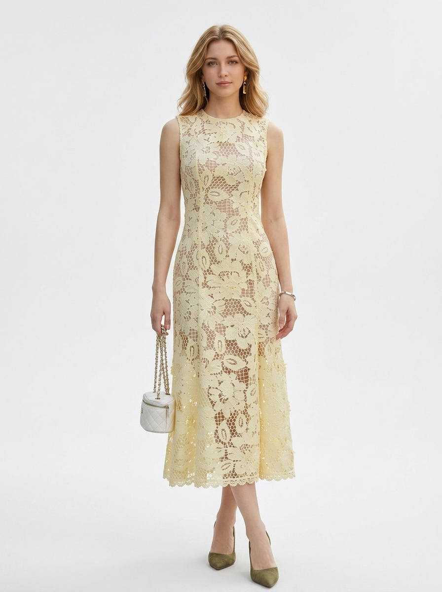 Cyrana | Lace Sleeveless Slim Fit Maxi Dress oaklynwear