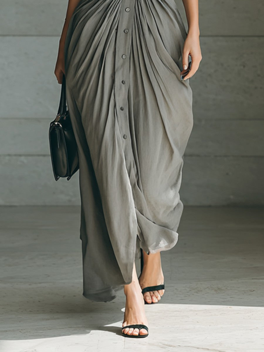 Siena Lapel Belted Maxi Dress oaklynwear