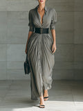 Siena Lapel Belted Maxi Dress oaklynwear
