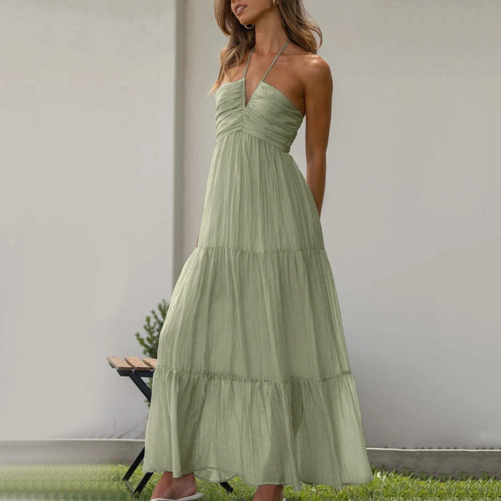 Siena | Tiered Halter Maxi Dress oaklynwear