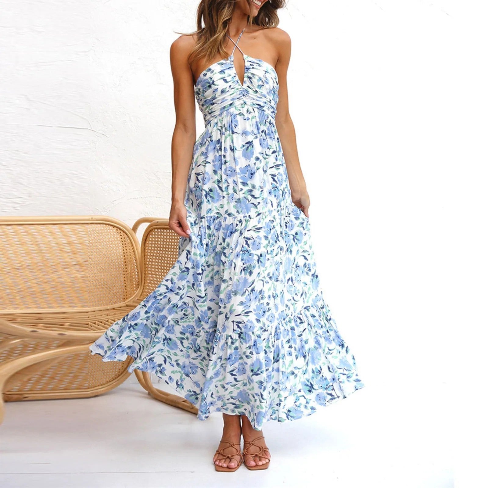 Siena | Tiered Halter Maxi Dress oaklynwear