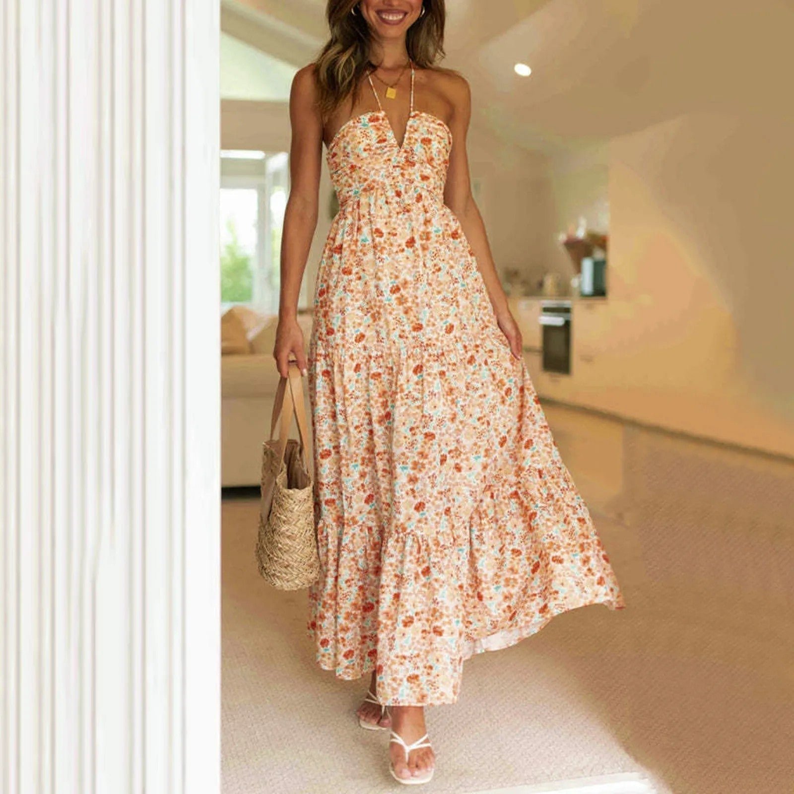 Siena | Tiered Halter Maxi Dress oaklynwear