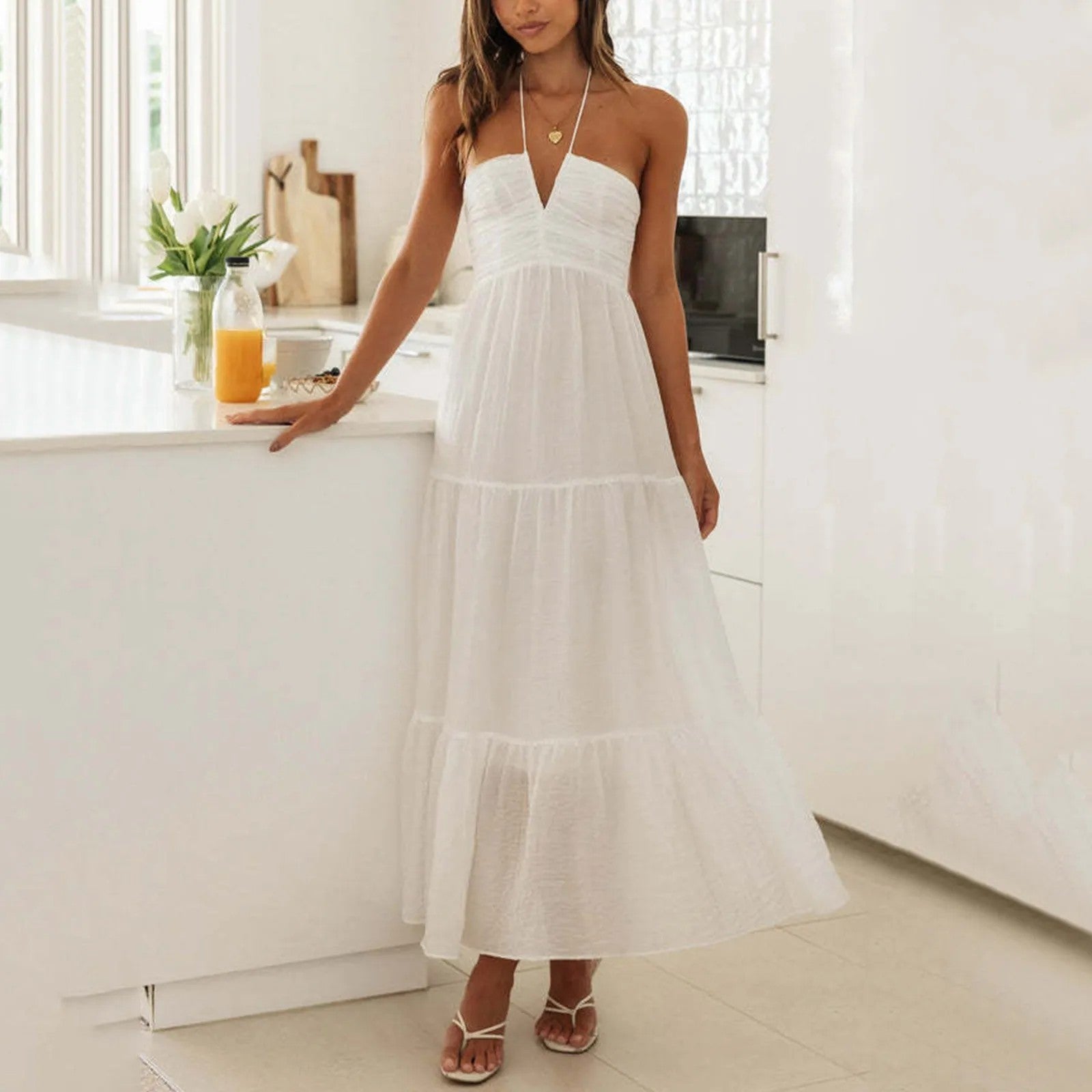 Siena | Tiered Halter Maxi Dress oaklynwear