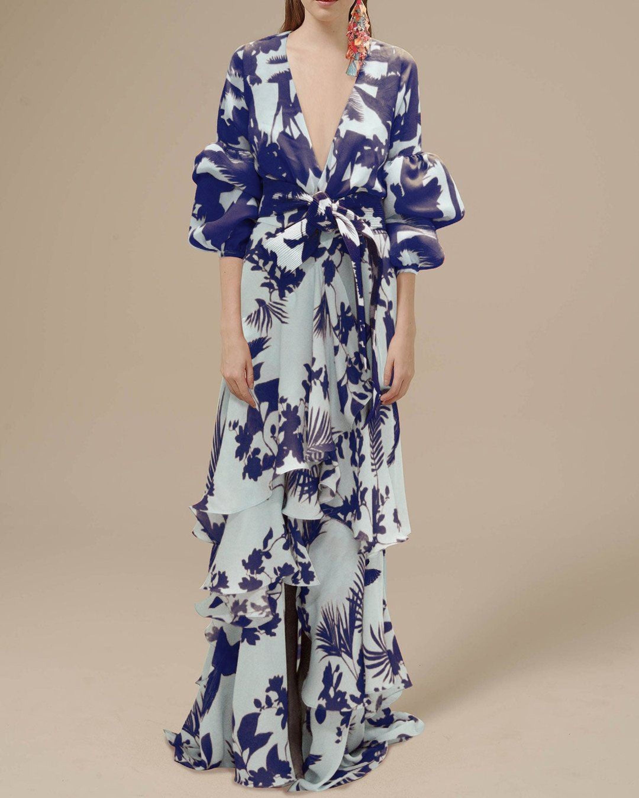 Mira Sante | Printed Chiffon Ceremony Dress oaklynwear