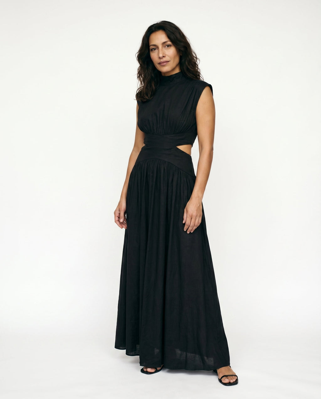 Ella | Cutout Waist High Neck Maxi Dress oaklynwear