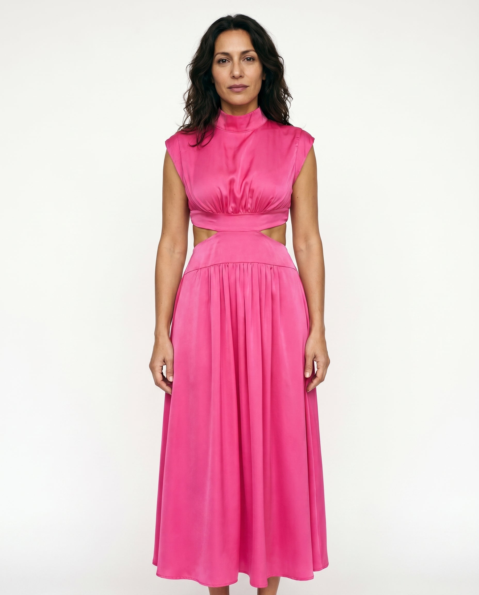 Ella | Cutout Waist High Neck Maxi Dress oaklynwear